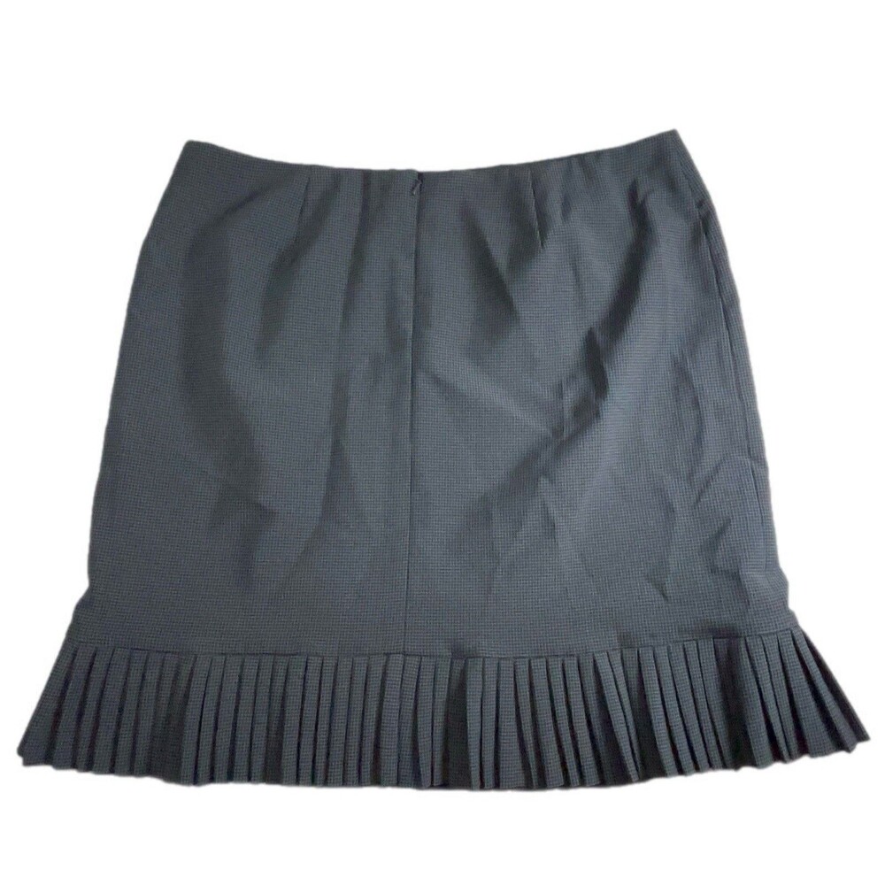 Larry Levine Stretch Pencil Skirt Pleated Hem Unlined Gray Size 18
